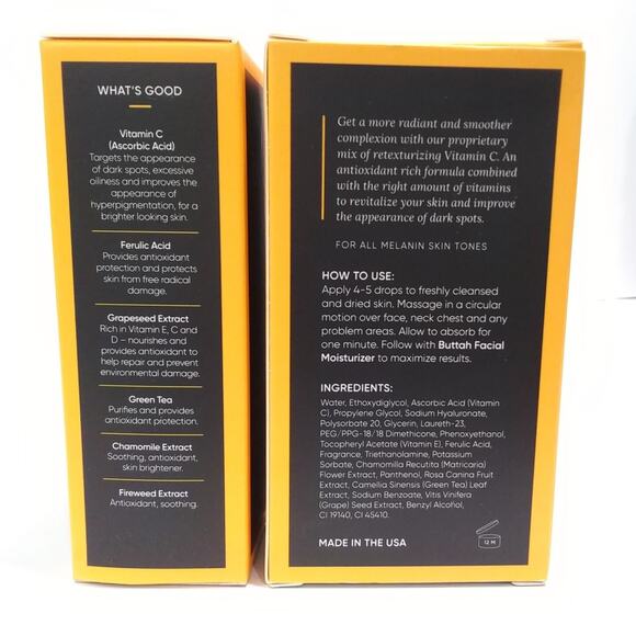 2 X Buttah Skin Vitamin C Serum 1 FL oz e 30mL Expired 04/2024 - Picture 4 of 5